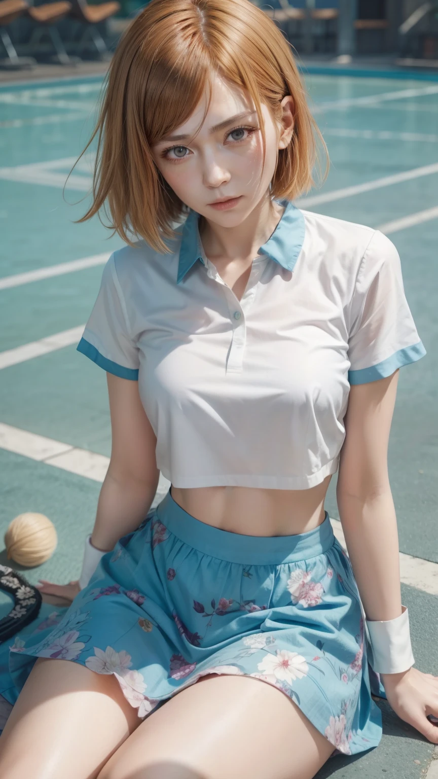 、4K、 masterpiece 、extremely detailed eye、ultra detailed、 A woman in、Alone、nobara、jujutsu kaisen、short hair