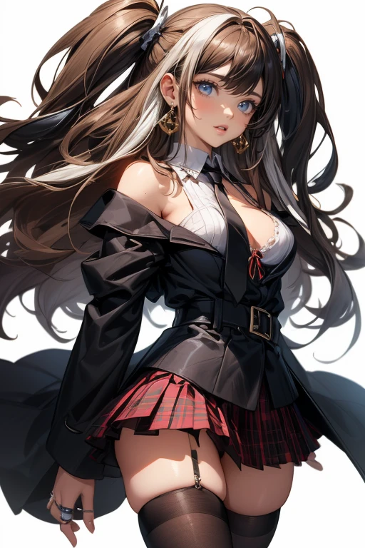 (1girl, solo:1), barbararnd, (huge breasts), (petite, chibi), narrow waist, looking at the viewer, cowboy shot, eyeliner, eyelashes, (pale skin: 0.79), (body blush: 1.00), ,(A9A9A9:0.23),(2F4F4E:0.30),(006600:0.65) , ,