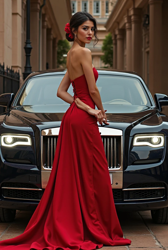 Beautiful woman and luxury car