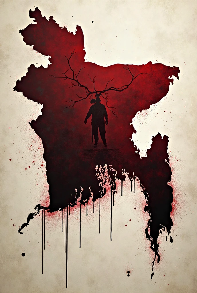 The background is red, like dripping blood, and the Bangladesh map will be the watermark