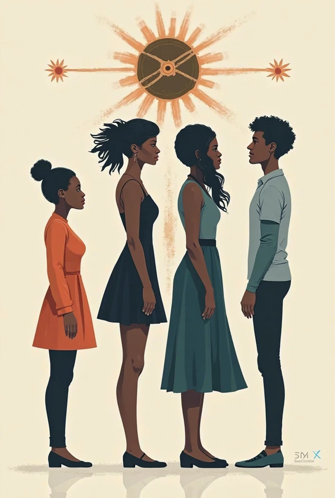Logo representing friendship and diversity among black people, indigenous and quilombola people