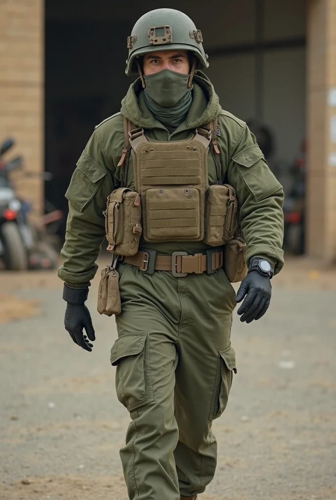 A 20 year old Palestinian man, classic combat helmet typical of the ...