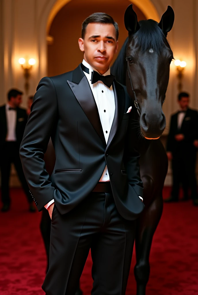 Men blue colour jacket baggy pant and suit oil add a donkey