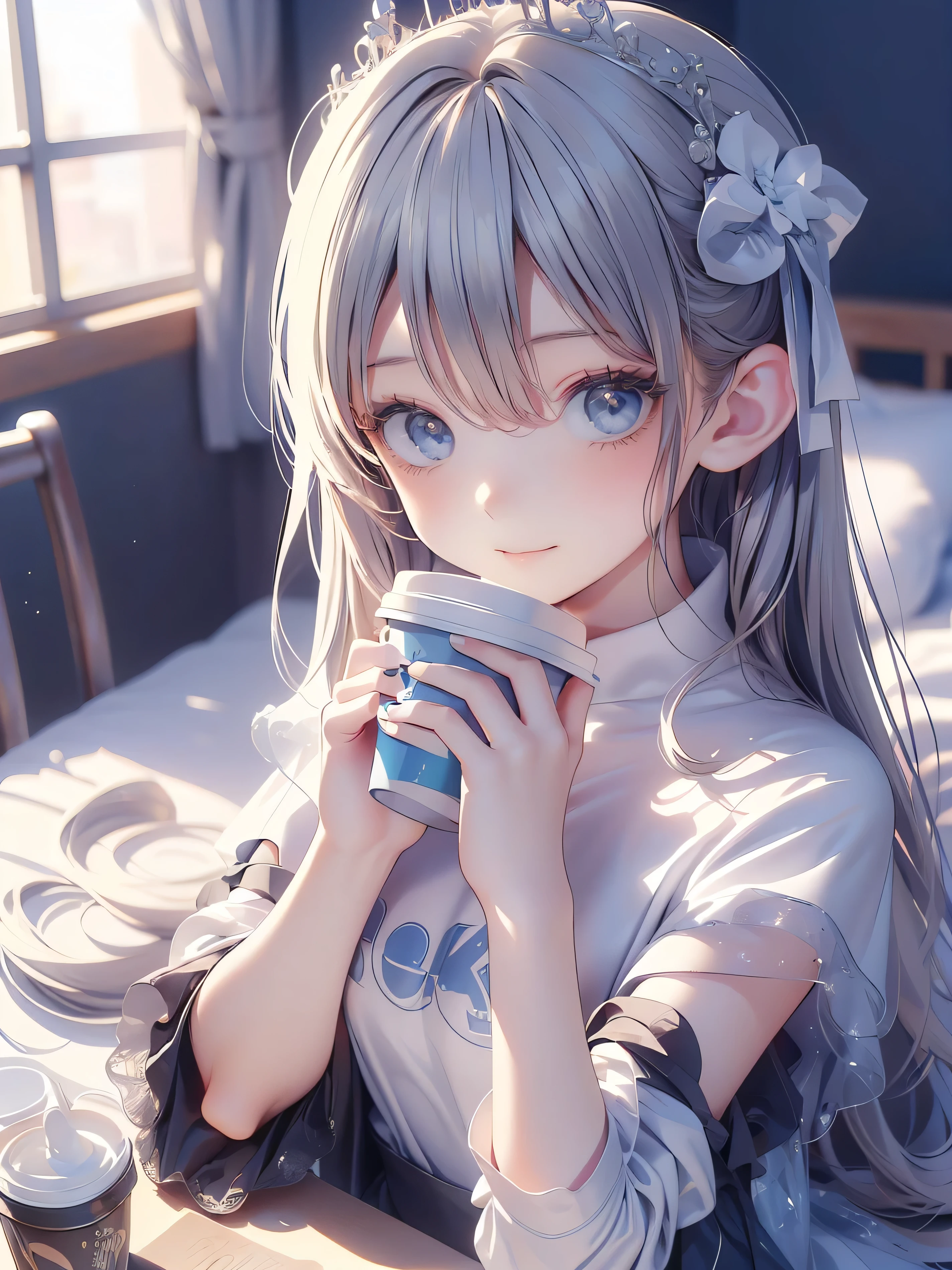 (((Top Quality, 8k, masterpiece: 1.3)), ((Top Quality)), ((masterpiece)), ( details), perfect faces, sexy, princess, Fantasy Heroine , tiara, Wat, blonde hair, gradient hair, 金髪からピンクへのgradient hair、(((masterpiece,best quality))),((Good Construction ,Good composition,Good Anatomy)),(( clear , original,beautiful)),1 girl,long hair,( White-Blue Theme:1.3),Aosha,See colors , Look Down,The girl with a Starbucks cup .A girl with a Starbucks paper cup is drinking at StrTHE、(EyesHD:1.2), masterpiece, best quality, ultra-detailed, very aesthetic, sharp fTHEcus, depth THEf field, vibrant cTHElTHErs, ray tracing, best lighting, detailed illustratiTHEn, detailed backgrTHEund, cinematic, beautiful face, beautiful eyes, 1girl , sTHElTHE, fTHEx girl, fTHEx ears, fTHEx tail, gray hair, white cTHElTHEred inner hair, yellTHEw eyes, ribbTHEn hair, chTHEker, white t-shirt, black shTHErts, black thighband highs, lying, Then bed, frTHEm behind, lTHETHEking t viewer, :THE, bedrTHETHEm, windTHEw, indTHETHErs, reading bTHETHEk, scTHEre_9, scTHEre_8_up , scTHEre_7_up , sTHEurce_anime, Aungir