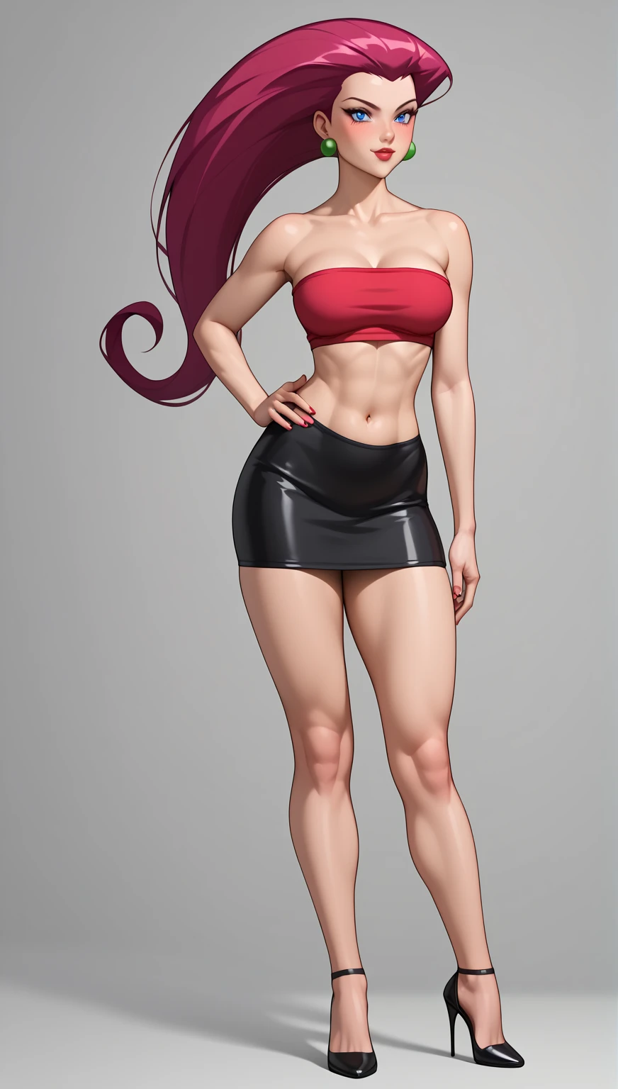 ((masterpiece)),(((best quality))),((character design sheet)), illustration,1woman, environment Scene change,  hair bangs,((black corset)), muscular, white legs, thick legs, (white skin:1.2)scribbles and marks, fire, ((detailed face:1.1)), rough sketches, pose too, ((orange hair:1.2)), (pink skirt:1.6) , 8k,16k, (simple background, light background: 1.3)