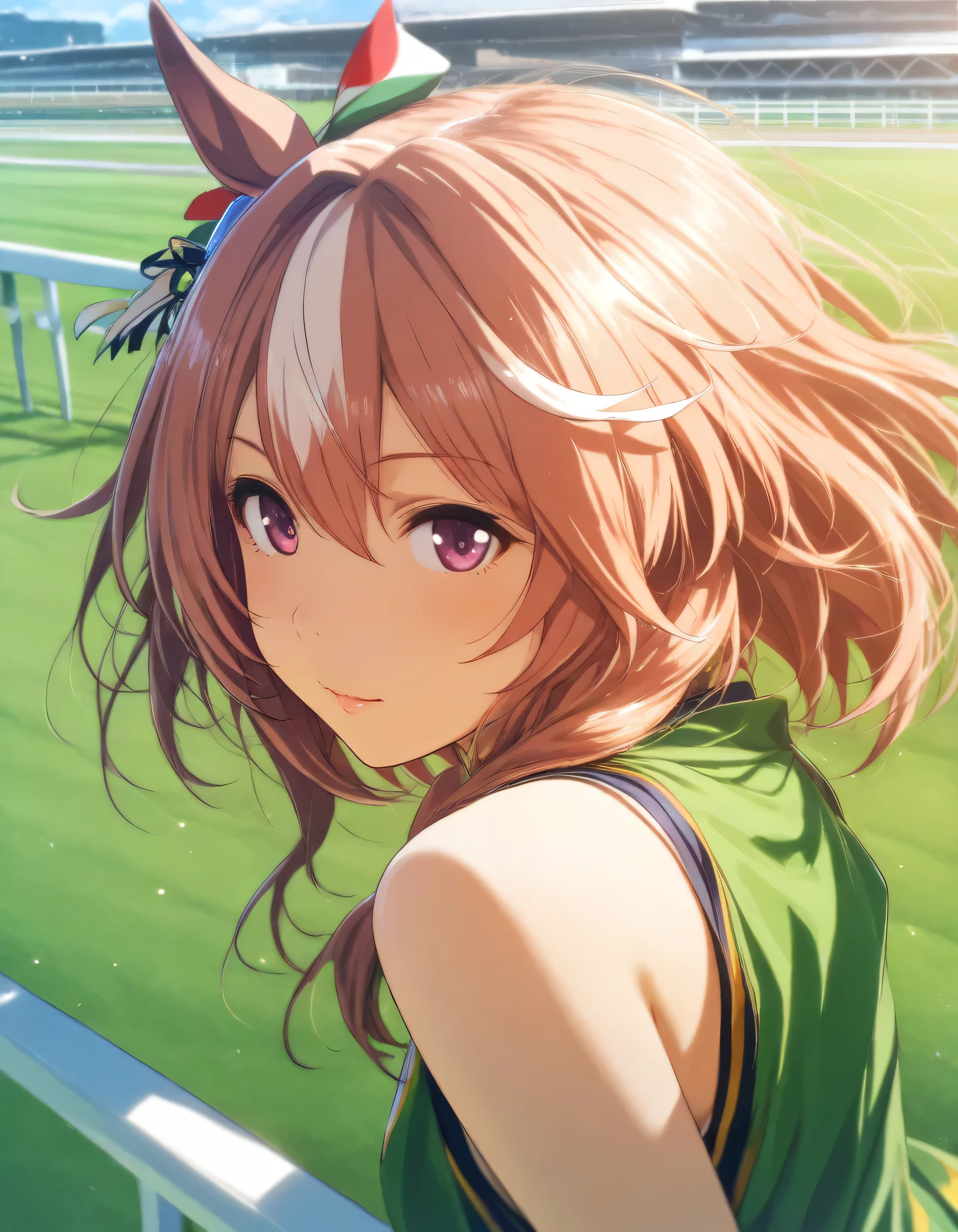 1girl, yoda yuki, umamusume, year 2016, Racecourse, masterpiece, high score, great score, absurdres, 16k, super detail
