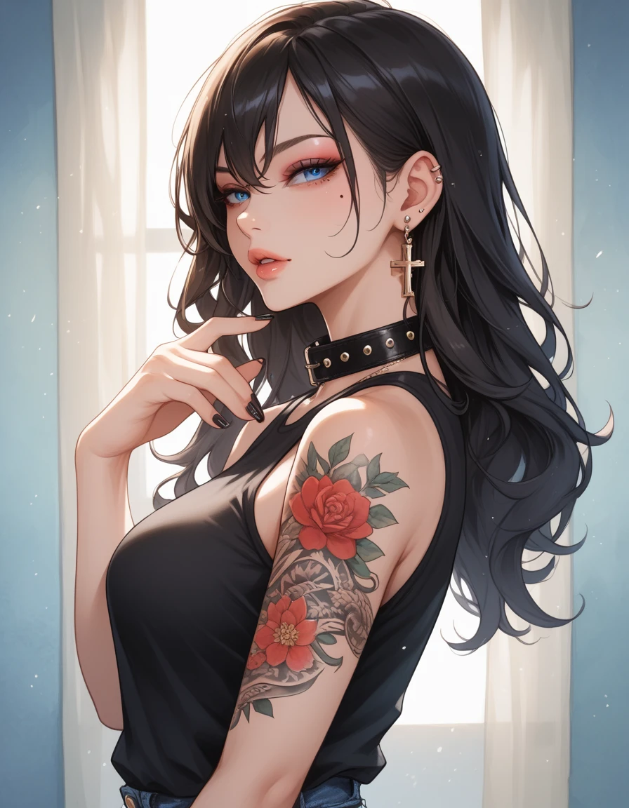 Anime girl naked with tattoos