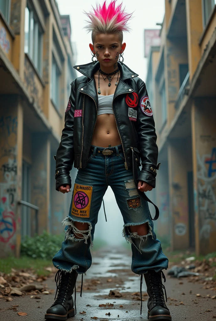 American street gang leader， A group of gang members stood behind，angry look，Mixed Chinese and American races，The background is blurred out，focal，电影灯光，(((tmasterpiece))), ((best qualtiy)), ((Complex and detailed)), ((ultra-realistic realism)), Ridiculous resolution, A MILF, Mature woman, ssee-through, highly  detailed, illustratio, 1girll, (mediuml breasts), Thin waist and thick hips，long leges，beatiful detailed eyes, short detailed hair, brunette color hair, a purple eye, (Gangster suit:1.2),jewelry，耳Nipple Ring，Bracelet，gyuru，choker necklace，seminude，stocklings，Lace，Tattooed with，tight-fitting，tattooed arms，Full of tattoos，American gangsters，Sexy and feminine，18th Street Gang，hip hop style，Almighty Latin king，（No underwear），pantiess, detailed back ground, perfect  eyes, Seductive eye, （nice hand），Detail hands，looking at viewert，From the front，Wear light，Behind him stood a large group of subordinates，
