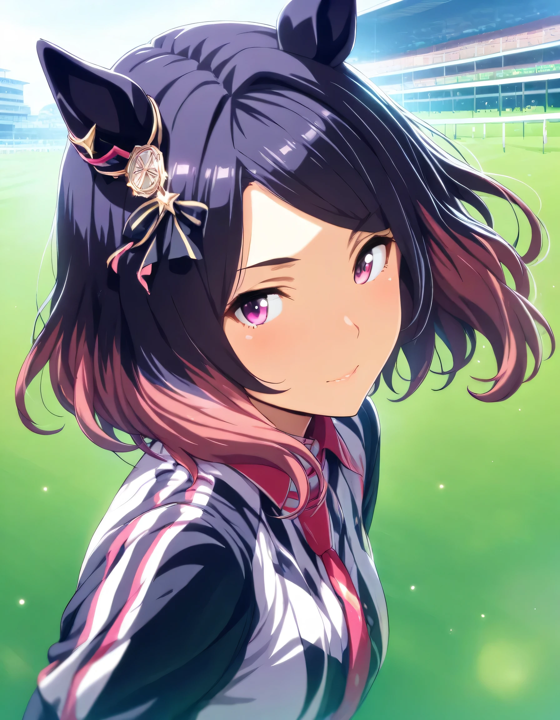 1girl, sasaki mirei, umamusume, year 2016, Racecourse, masterpiece, high score, great score, absurdres, 16k, super detail