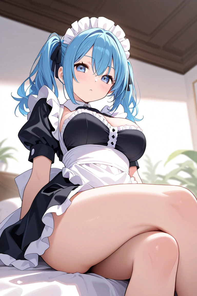 ((1girls:1.3)), ((moe style:1.3)), eula (genshin impact), ((maid outfit:1.3)), animal ears, ((shy:1.3)), blush, erect nipples, large breasts, ((perfect face)), ((extremely cute:1.3)), ((masterpiece:1.3)), ((8k)), ((best quality:1.3)), ((beautiful)), ((extremely detailed:1.3)) , ((absurdres)), AddXL, ((score_9:1.3)), ((score_8_up:1.3)), ((score_7_up:1.3))