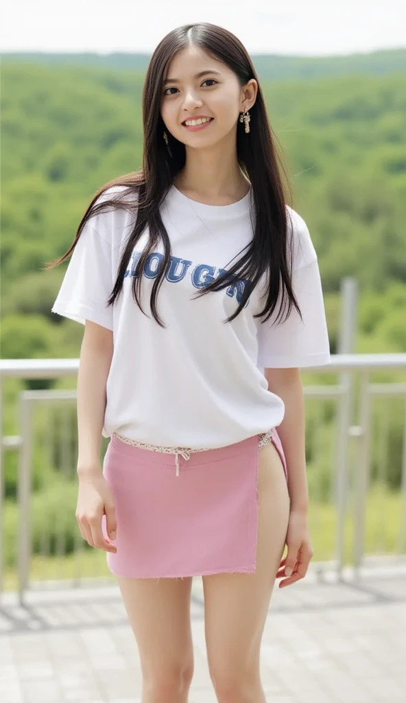 Missionaries, Sex, Vaginal,  One girl, One boy, penis, Lie in, White T-shirt, Bottomless, Medium Hair,( Two-tone hair ), No correction, Voice of the Heart, smile, Mouth closed,  blush,  Cuckold　おじさんにCuckold　Super big　Ahegao　Make them understand　Spread your legs wide　Big Tits　rape　Creampie　gang rape