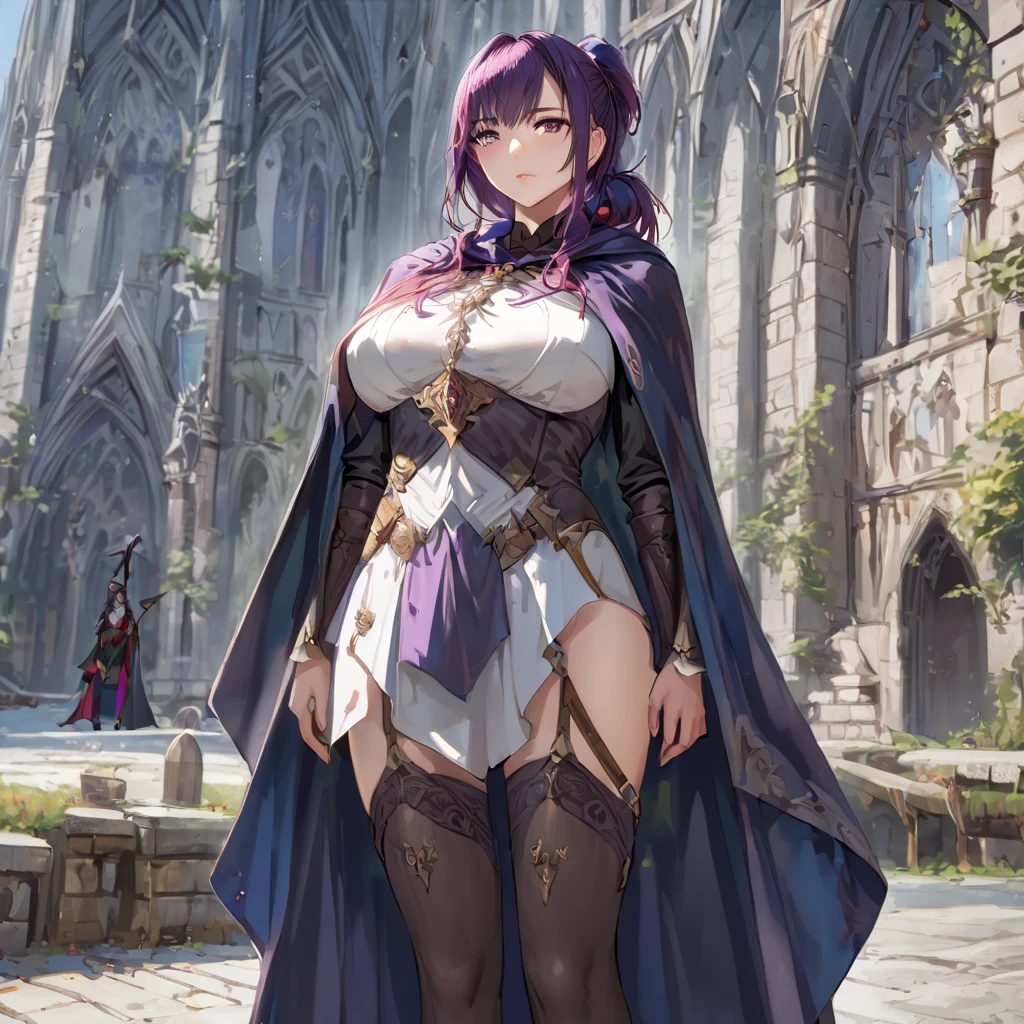 (best quality:1.3), (masterpiece, super fine illustration), high resolution, delicate facial features, detailed outfit, textured skin, anatomically correct, Depth of field, BREAK RO Archmage, dress, fur cape, coat, leather collar, hat, belt, fur glove, fur knee boots, medium cleavage, ribbon, jewelry, BREAK NSFW, 1girl, looking away, (crying, tears), magic ray, wind lift, sweat, wet, sigh, blush, flying sweat drops, cinematic lighting, diffraction spikes, outdoors, dungeon, fantasy world,
