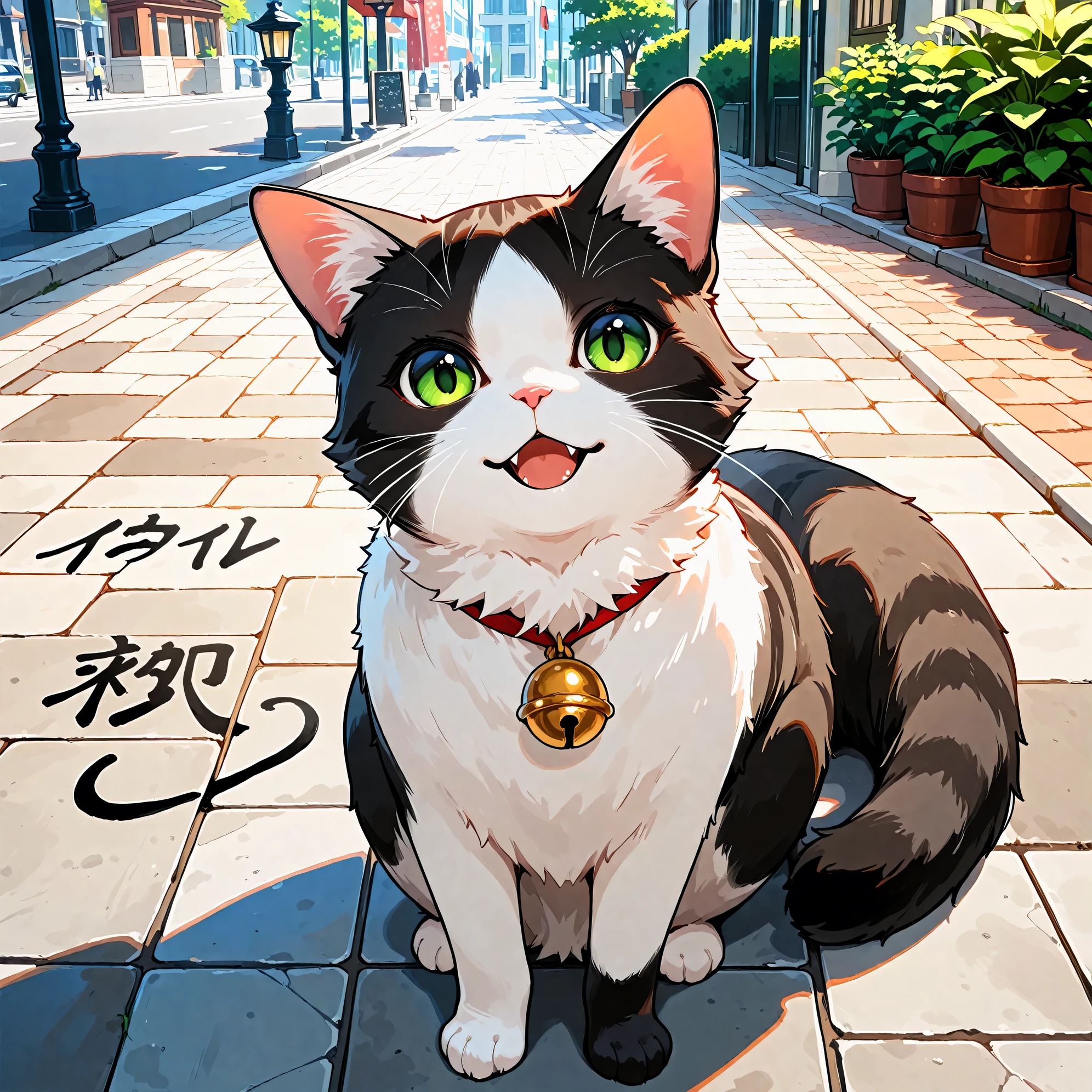 (masterpiece), (best quality), (ultra-detailed), Accompanied by a cat, (cute cat), outdoors, cat world, absurderes, Hi-Res, ultra-detailed, BREAK, Expressive lettering, Elegant décor, Design images featuring beautiful calligraphy with craftsmanship and skill。
