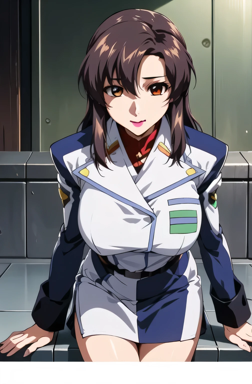 Please draw big breasts with bigger big breasts,Are you wearing knee-high boots,Please draw the length of the,Open your legs to see black panties,Please draw the length of the, ((Please draw the length of the)),Spread your legs and show off your black panties,Eye の前にガーターベルト, 2-high stockings , face that has a thin waist even with big breasts,I want to draw expressions even more delicately on a 40-year-old adult woman,, When You Spread Your Legs , Please draw big breasts even bigger breasts,draw the length of the skirt even shorter {x} Please draw the face more delicately,The skin on the jacket is hidden by the uniform,That's enough for me,draw an expression on the face even more delicately, black , Please draw big breasts even bigger breasts,My waist is thin even with big breasts,
military uniform, military, jacket, blue and white uniform ,Please draw a shorter micro skirt, my whole body,
Front hair,Tea color_hair, length_hair,red Eye ,lipstick, offset,
1 girl, I want to draw expressions even more delicately on a 40-year-old adult woman,, young woman ,beautiful Finger,beautiful length legs,beautiful body,beautiful Nose,beautiful character design, perfect Eye , perfect face,expressive Eye , Perfect Balance ,
,(Focus on her face), I closed my mouth , (Innocent_big_Eye :1.0),light_笑face,
Official Art, very detailedCG 、 Unity 8k Wallpaper , Full light,colorful, bright _Front _face_lighting, white skin,
(masterpiece:1.0),(Highest_quality:1.0), ,4K,very detailed,
photo shoot, 8k, High image quality, High image quality, absurd:1.2, Kodak Portra 400 , film grain , blurry background, bokeh:1.2, lens flare between mouth and nose , ( vibrant_color:1.2), Professional photo shoot ,
(beautiful,huge_chest for men with white knees:1.4), (beautiful_face:1.5),(Narrow _ waist ),