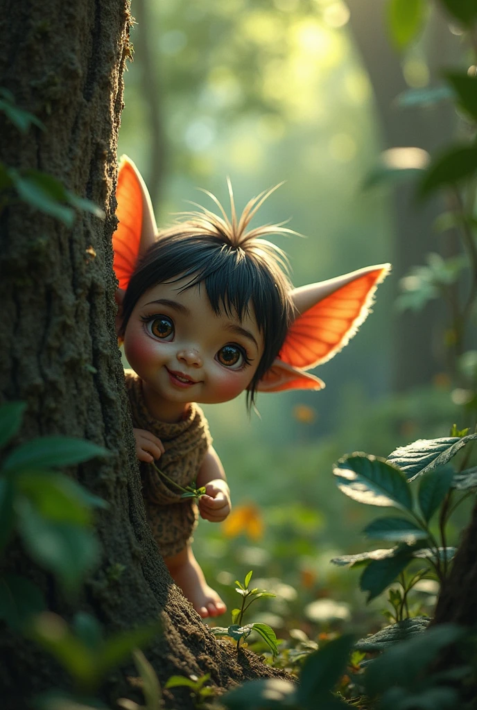 lifelike、CINEMATIC、photos、woods、In the woods、Baby Goblin --auto --s2
