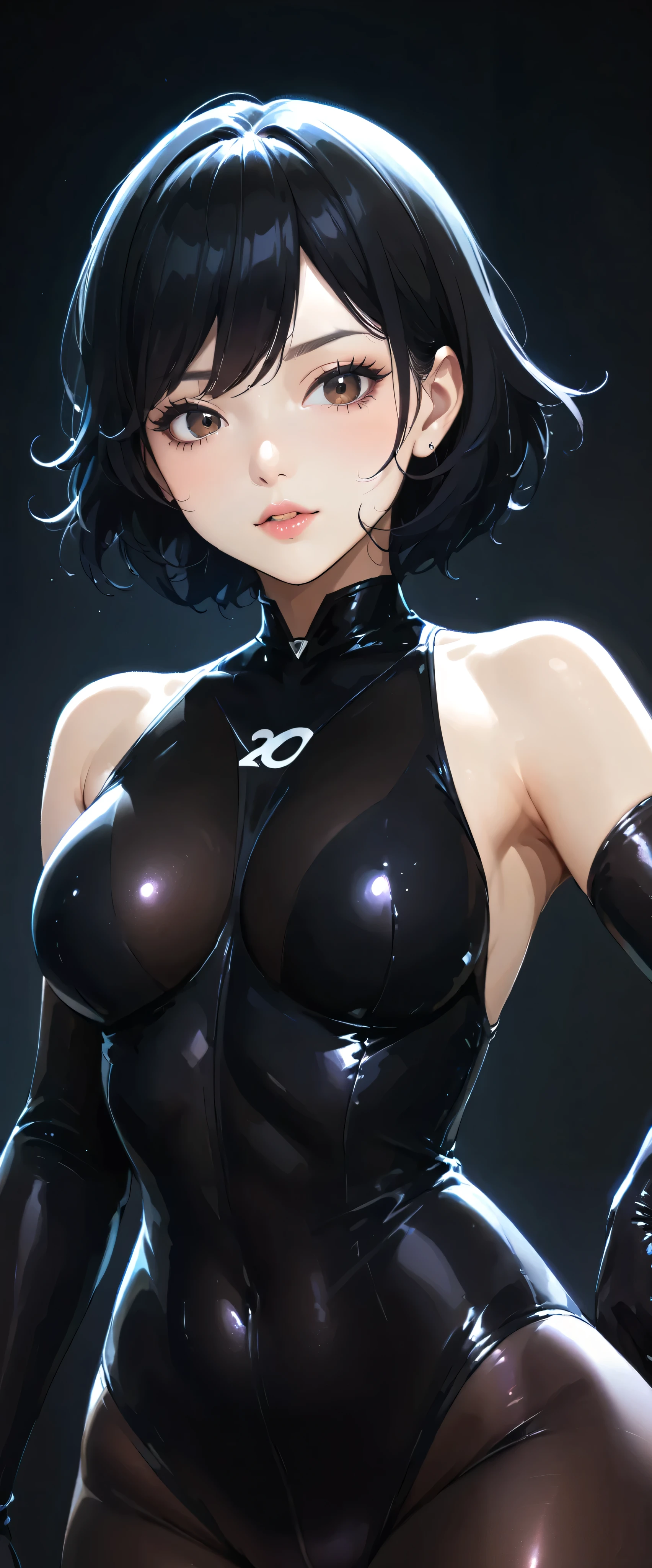 one woman,20 years old,(()),((bodysuits,( black hair,(()((((( The bodysuits are ripped.))))((((( The bodysuits are in terrible condition due to dirt.))))