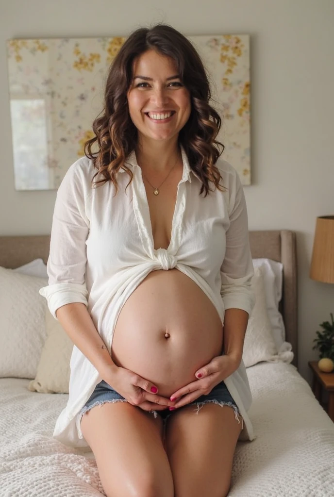 Huge pregnant belly ready to pop