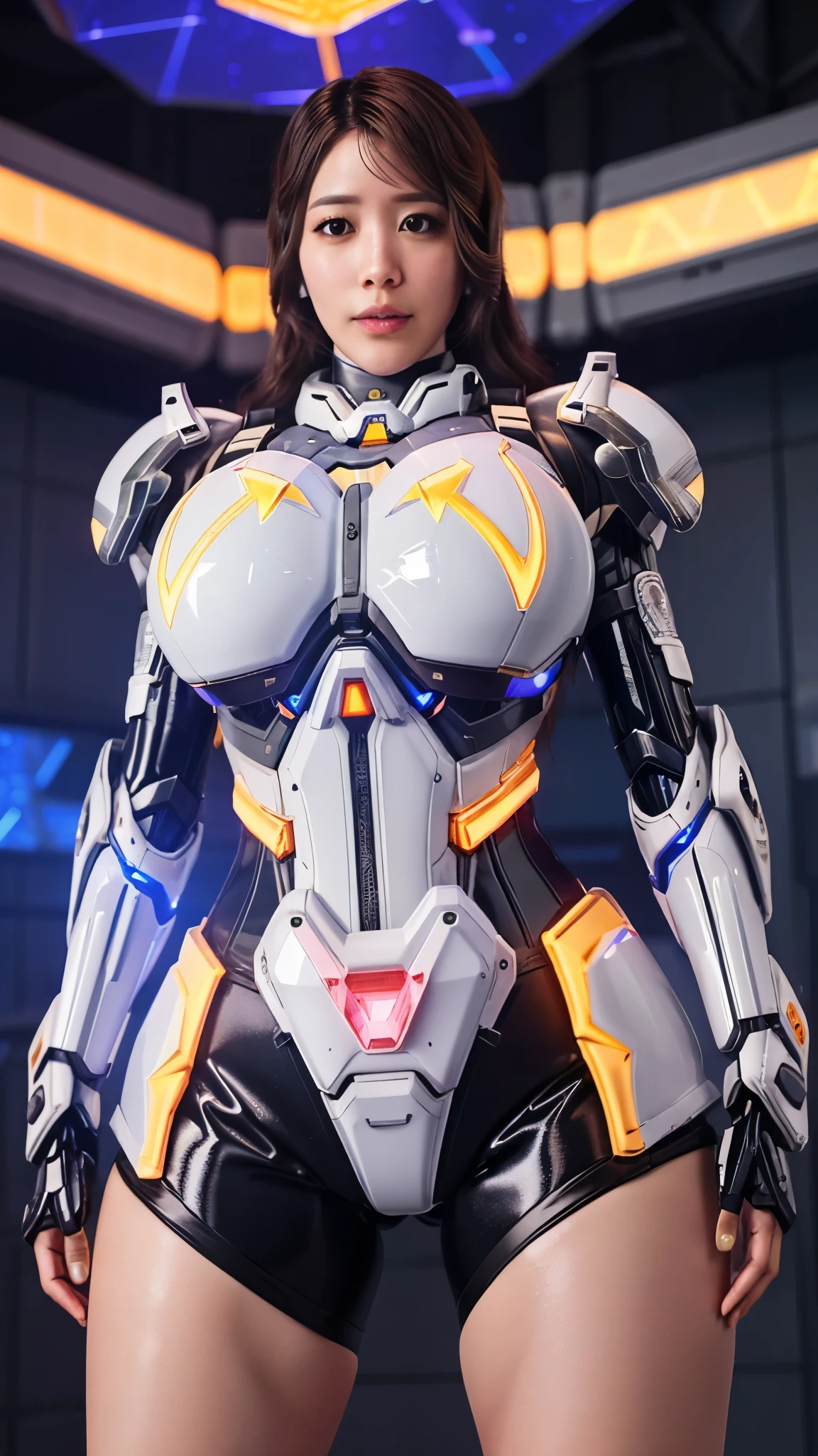 highres,absurdres,masterpiece,best quality,original,extremely detailed CG,extremely detailed wallpaper,perfect lighting,jitome,lips,makeup,standing on the stage,blurry background,1girl,
<lora:MECHA+GiantRobowaifuSuit_1:0.5>,edgMecha,mecha suit,robot suit,((giant woman)),