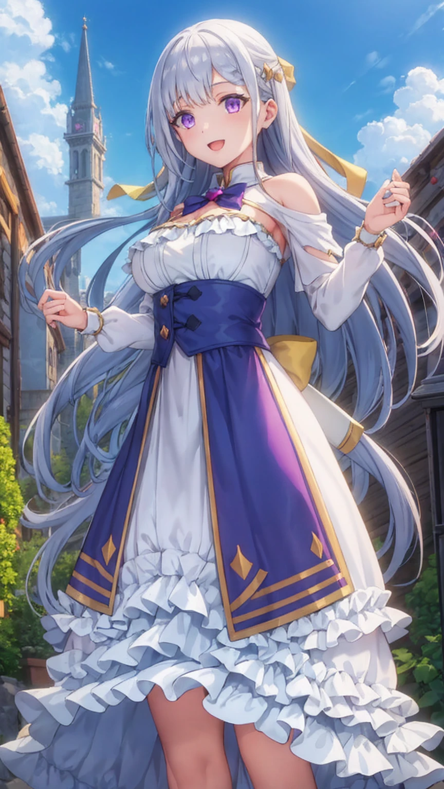 (highest quality:1.4),unreal engine,masterpiece,super resolution, very detailed, (1 woman:1.3),big breasts, waist, thin, open mouth,(muscular:0.8) ,(light blue long hair:1.1),aroused,purple eyes,long skirt,(blush:1.3),Surprised,in the King's Hall,Eyes Wide Open,(Look at the crotch:1.1),Penis entering the vagina