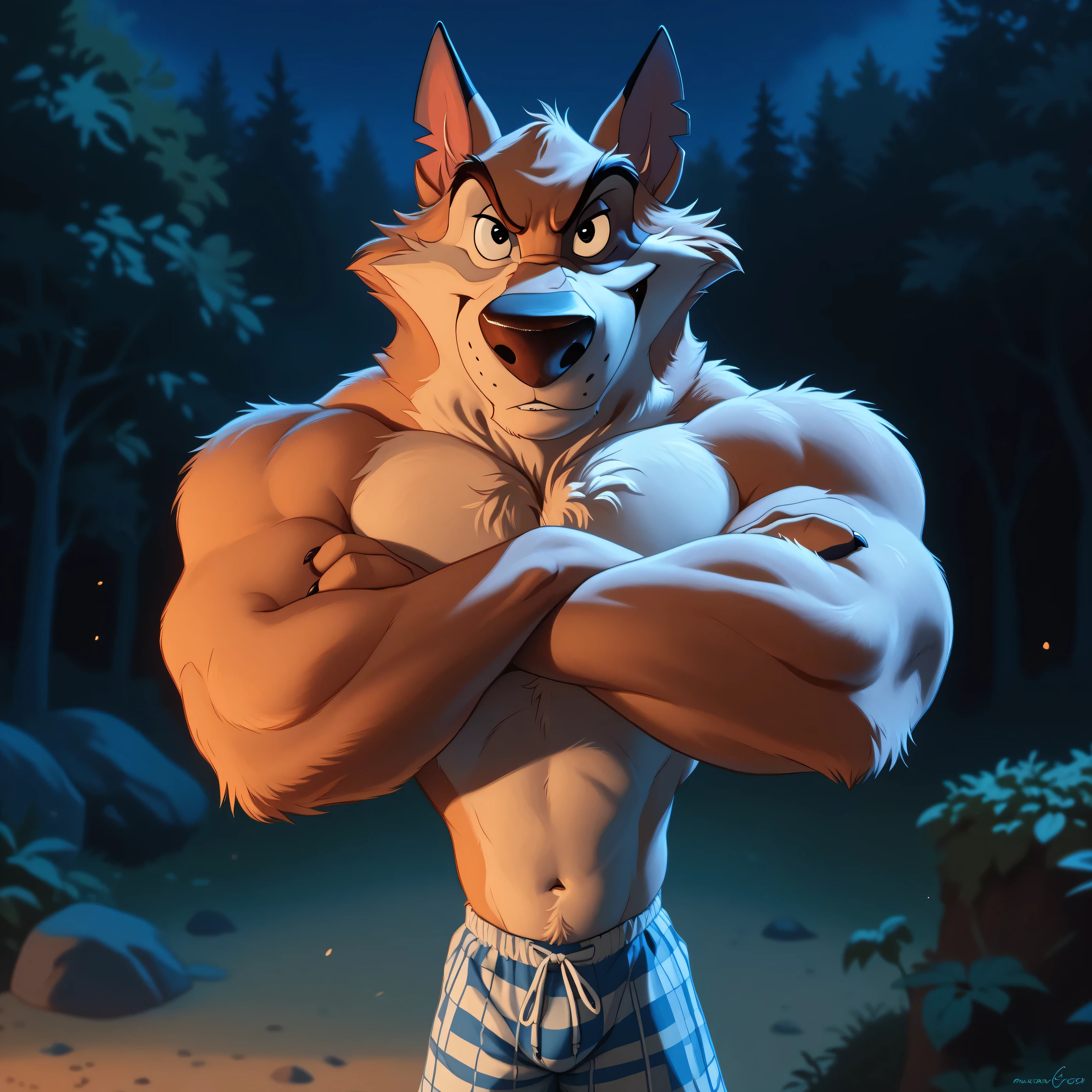 kaltag (balto), ((sexy expression)), baring teeth, panting, blush, realistic, anthropomorphic, muscular, muscular body, abs, six pack, furry tail shown, (by personalami:0.5), zaush, (soft shading), 4k, hi res, 8k, detailed eyes, 8k eyes, eyes focus, black eyes, golden yelow fur, brown patch over left eye,, ((bedroom eyes expression face)), handsome, sweating, white fundoshi, body submerged in water, realistic, night, thermal baths background, seduce, detailed_background, full view, view, ((fully body shown))