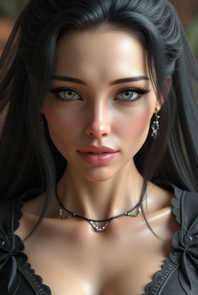 realistic painting...gothic young woman...