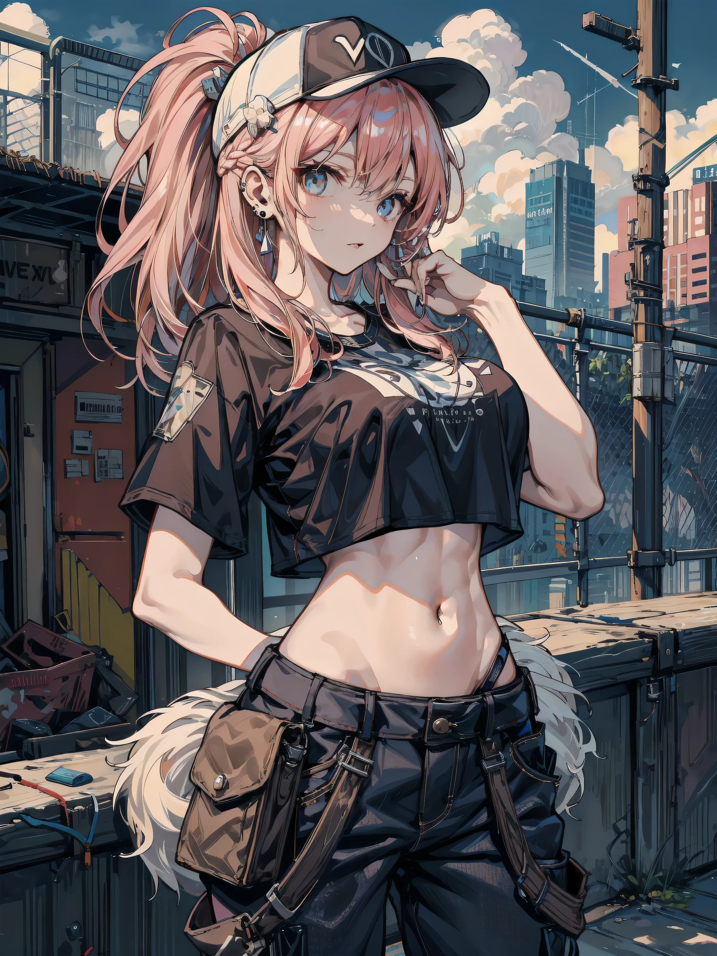 ((masterpiece, best quality)),1girl,horse ears, navel ,standing,