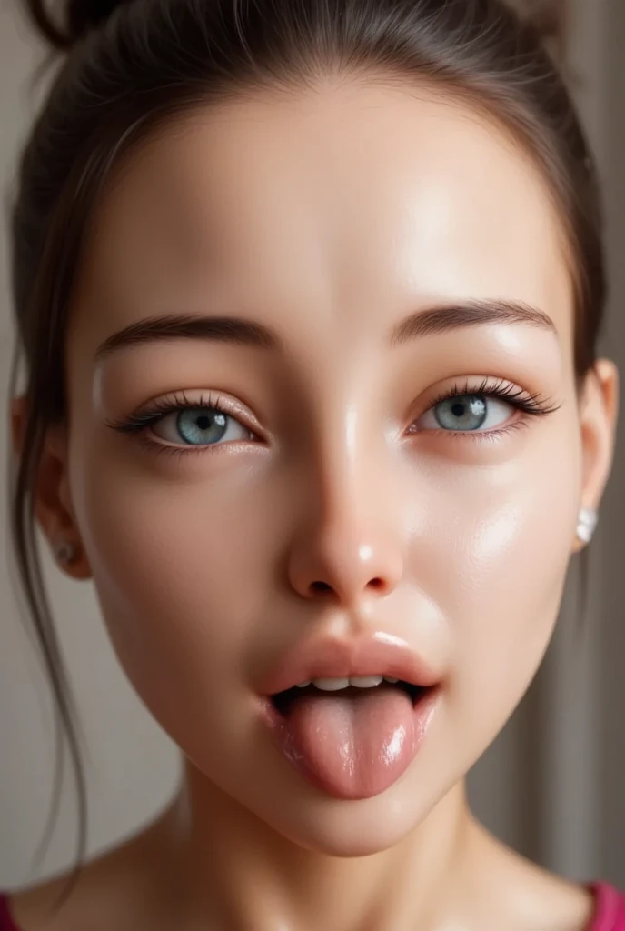 realistic elf woman, very detailed faces, full body, NSFW, red blush, blushing, slim abdomen: 1.2, detailed eyes, sexy, undressed, naked, open mouth, wet body,