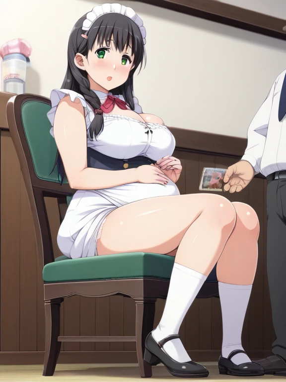 masterpiece, extremely detailed,anime, perfect lighting,1girl, solo, mikomoto,serafuku,,white skirt,rolled up sleeves,full body,Distinguish between background and character,cafe,sitting,couch,cake slice, parfait, on table,(plump:1.1), large breasts, grin,(dark skin:0.6),upper body, masterpiece, expensive quality, very_expensive_solve, big_file size, full color,(completely nude:1.2),pussy,niplles,