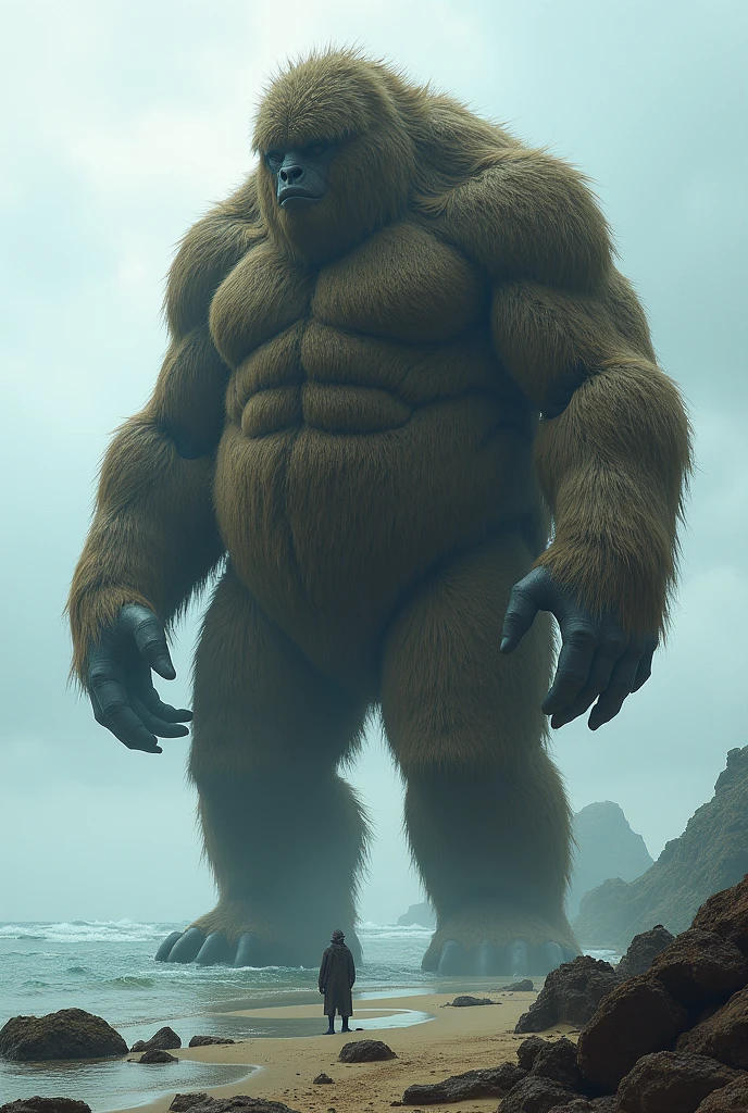 Mountainより大きな巨人　Mountain　Ocean　island　諸island　aerial photograph　Huge belly　Takashi々A firm penis　sit　semen　both hands　Masturbation　White painted city　male　Tan Skin