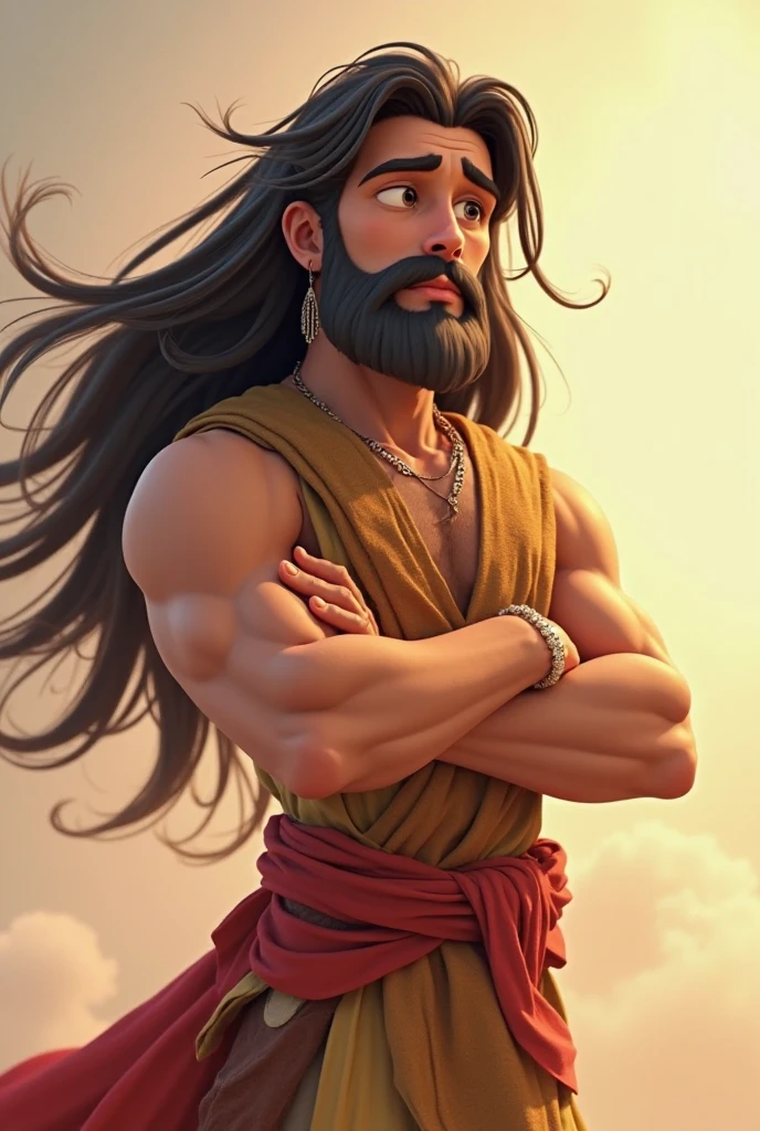 Generate Disney Pixar-style images about the story of Samson from the Old Testament of the Bible