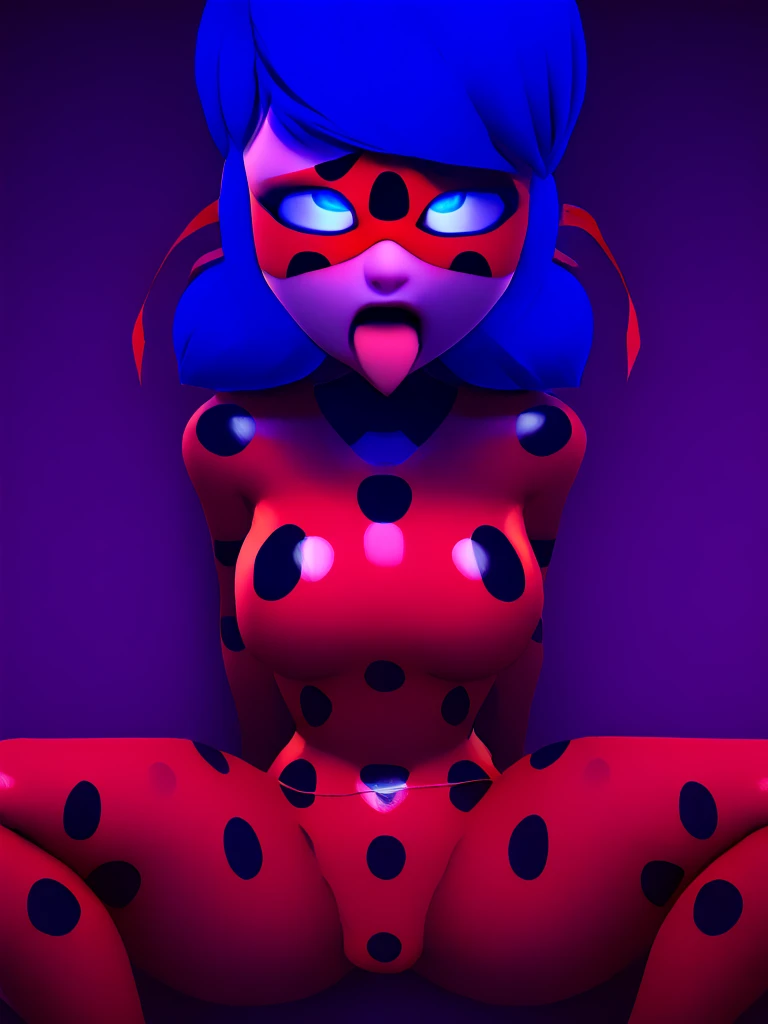 ((best quality)), ((masterpiece)), (detailed),ladybug miraculous character,large breast,3d,nude,open mouth,cute face