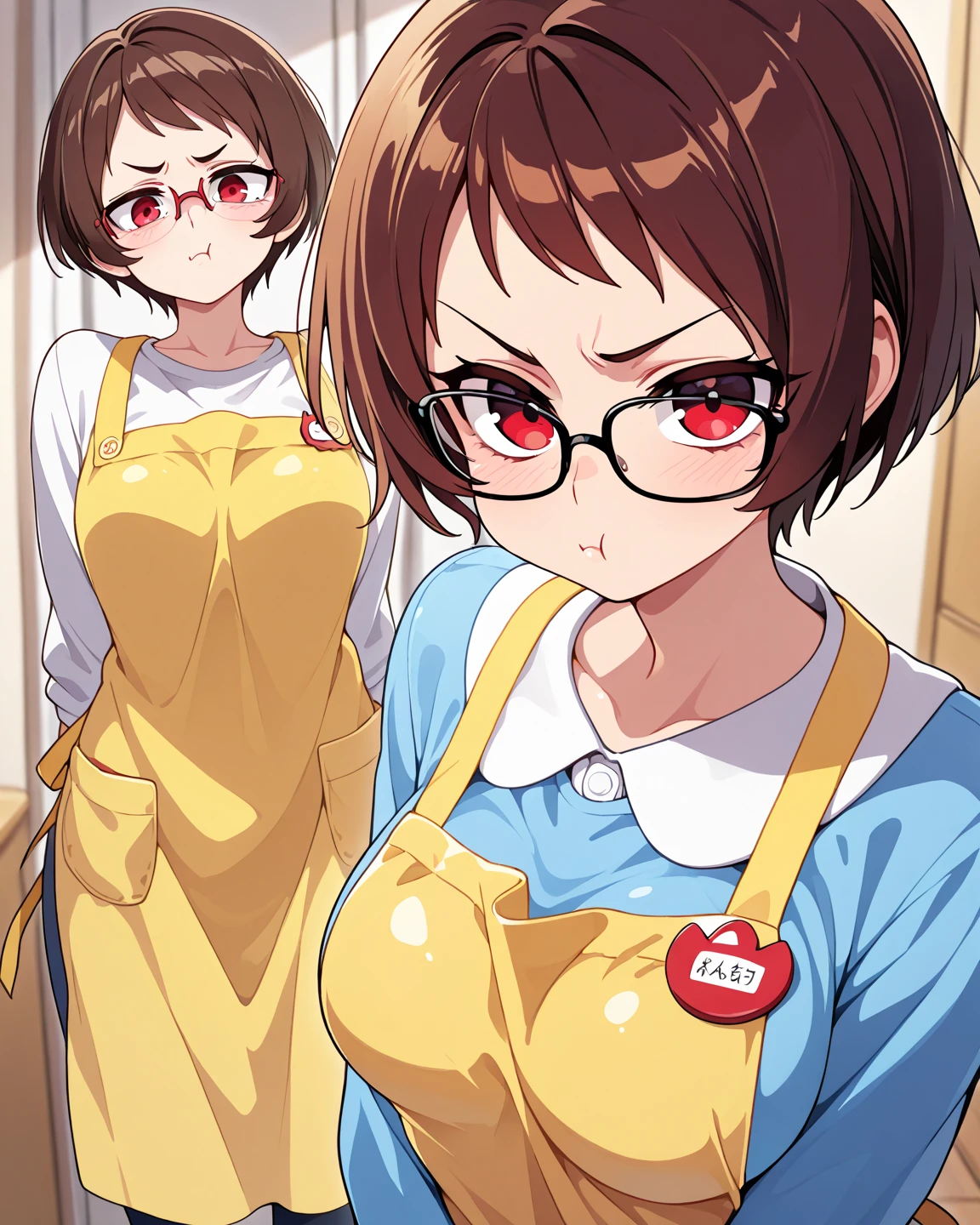 (High resolution,realist:1.2),beautiful,beautiful mother , in a kitchen, mother in white dress, Big breasted mother, mother in red and sexy underwear, sad look with tears, lift her skirt, her son looks at her.