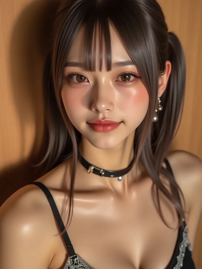 Beautiful woman, extremely sexy body, detailed medium breasts, looking directly at the camera, with a sexy look