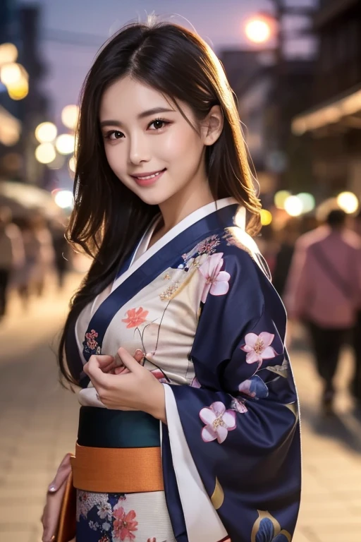 (RAW shot: 1.5, Realistic: 1.5, 8k, highest quality, masterpiece, Ultra-high resolution), Japan, world of magic and swords, Perfect dynamic composition: 1.2, Mysterious: 1.3, Skin and face texture: 1.3, Cute slim female samurai, Aesthetic and beautiful: 1.2, Cute and sexy beauty, Perfect Style, Wear an exquisite ring, holding a Japanese sword: 1. 1, fire, water, Wind, lightning, ice, Beautiful Skin, Very beautiful face, (はにかんだsmile, Her facial expression when she felt intense caressing, Facial expressions when feeling happy), (wear Kimono: 1.1,), (Beautiful Blue Eyes, Beautiful erotic eyes: 0 .8), (Too erotic: 0.9, Fascinating: 0.9), (Close-up shot, Full Body Tattoo, night, Fascinating colorful neon lighting)、(Anatomically correct)、(Perfect body proportions)、(Natural Hands、Natural Fingers)、(Breast Goddess, Woman born from flowers, ((Round face)), Realistic Eye Size, Droopy eyes, smile,I'm bathed in dazzling light、Big Eyes、Droopy eyes