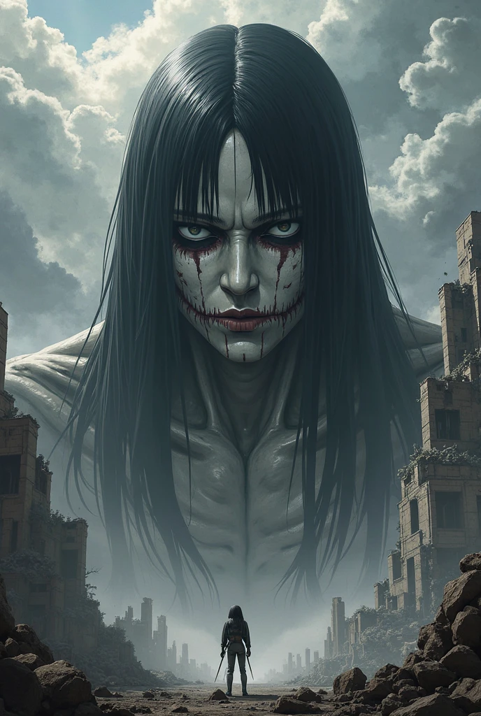 tita coloosal nas muralhas, sentimento de medo, calor, vapor quente, gigante, Talassofobia , vermelho , Attack on the Titan Colossal Titan, red skies, 8k ,Tita de frente, Titan, medo, horror, sangue, eren, anime, attack on titan