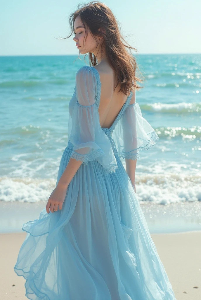 (masterpiece), (Highest quality), (Very detailed),(Disheveled Hair),(shape), (One Girl), (Summer clothes), Are standing, Fashion Model, View your viewers, (interview), (Beach),Beautiful details, Delicate and beautiful face, floating,(High saturation),(Colorful splashes),Colorful bubbles,(The Shining), Focus on the face, Hair Ring, Floating Flowers, Floating Hair, (The Shining), Best lighting, Best Shadow,