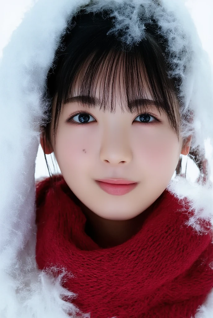 a young girl fairy made entirely of ice crystals. She is the mistress of frost, and she uses her breath to apply frost to flowers on cold mornings. The ice is very detailed.