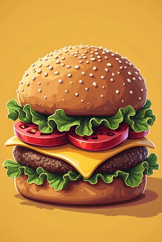 there is a large hamburger with a big bun on it, big juicy burger, burger, cheeseburger, hamburger, by Jens Søndergaard, burger with a mouth, operating on burgers, hamburgers, by Joe Bowler, ❤🔥🍄🌪, serving burgers, by Josh Bayer, fast food review, devours a hamburger, logo vector art