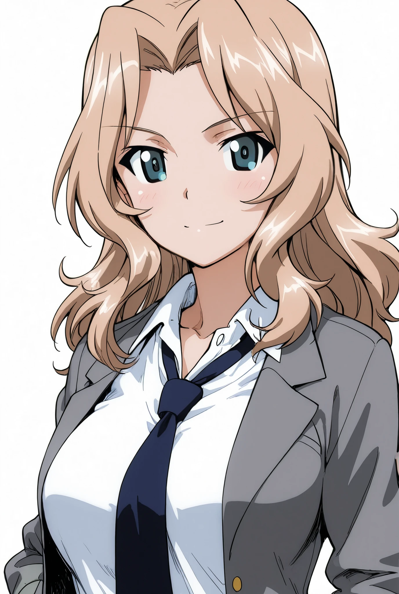 kay \(girls und panzer\),saunders school uniform,1girl,solo,