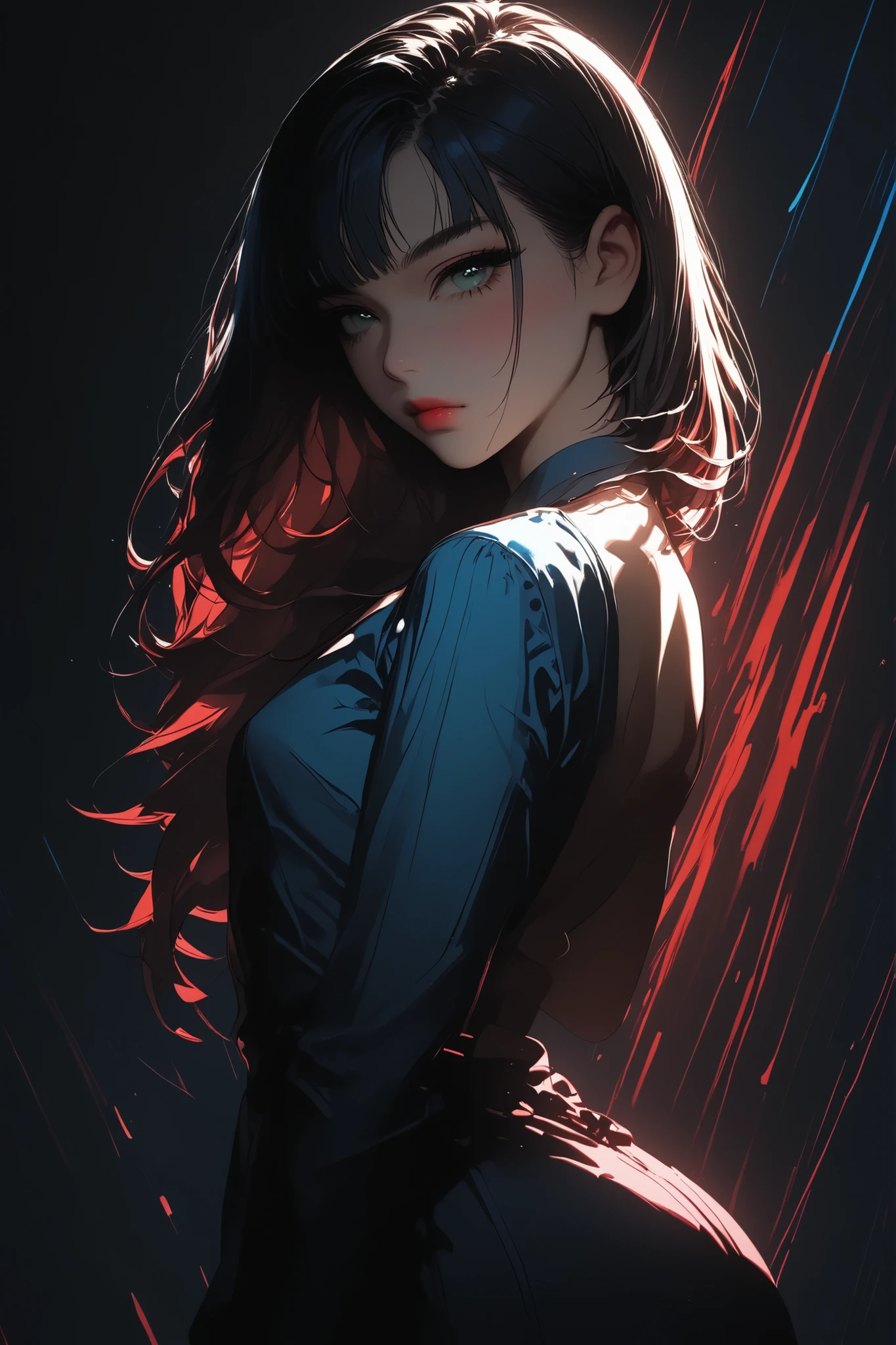 Kizi girl,Highly detailed, Amazing work,Vitreous luster,((clean backdrop)),In pink,(((blue colors))),green color,red colour,Best quality at best,clean backdrop, shiny skin, very young korean girl, ite, slender, perfect breasts, sexy, heavy blushing, submissive,