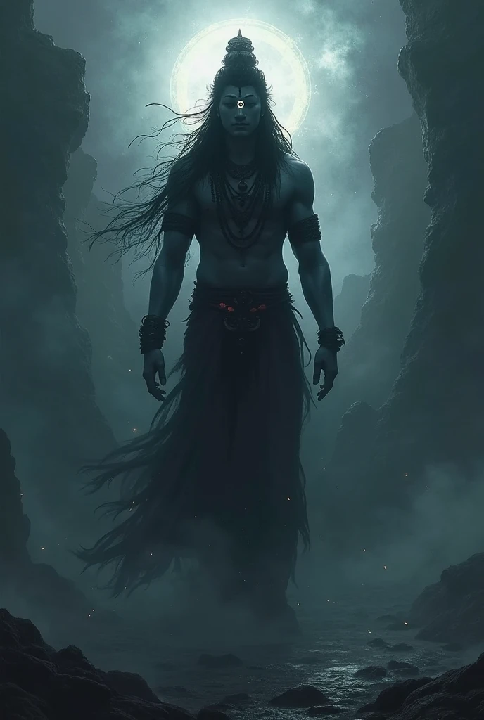 A devil with strong body black hair black aura surrounding him and realing black energy towards galaxy from space looks dangerous slim body