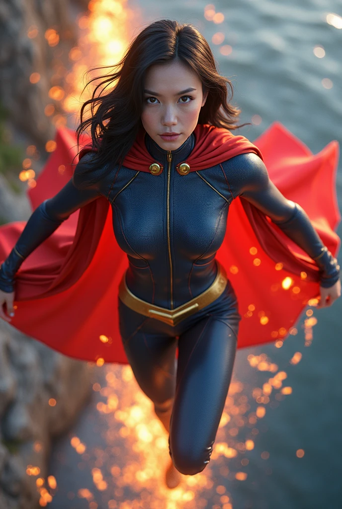 As the sun's rays bathe the city below, Superman hovers high above, his cape fluttering in the wind. His sharp gaze scans the landscape, ever vigilant for any signs of danger or distress. Suddenly, his superhuman hearing picks up the sound of a distant cry for help. In a blur of motion, he streaks across the sky, a symbol of hope and justice for all.