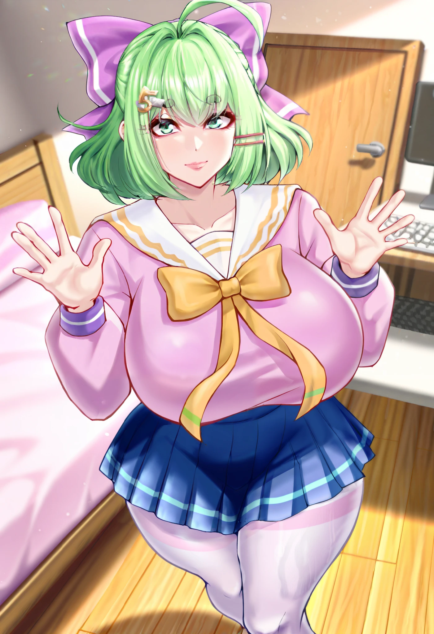 score_9,score_8_up, score_7_up, source_anime,rating_explicit,anime screenshot, retro artstyle,outdoors, school festival,sex,missionary,male on futa,(1girl,futanari:1.2),solo,lying on back,pretzel pose,Pulling legs in chest,(arched back:1.1),soles,staring blankly, Mio Kisaragi,long hair,,blue eyes,white glasses,green hair, highly detailed face, (shortstack:1.2),collarbone,(toddler,,flat chest:1.2),(gigantic breasts:1.2),white tied shirt,Split collar neck.loincloth, wet clothes,short sleeves, cleavage,exposed one breast,areola slip,(small hips:1.2), fundoshi,(large penis:1.1),testicles,erection,protruding penis, spread legs,looking at another,smile,open mouth,empty eyes,squirting from nipple,lactation, breast miilk spurts vigorously,pussy juice,futanari ,ejaculate with vigor,pov,1boy,penis,from above,(spoken question mark:1.2),?,best quality,absurdres,extremely detailed,intricate details,official art,ArtoriaPendragon