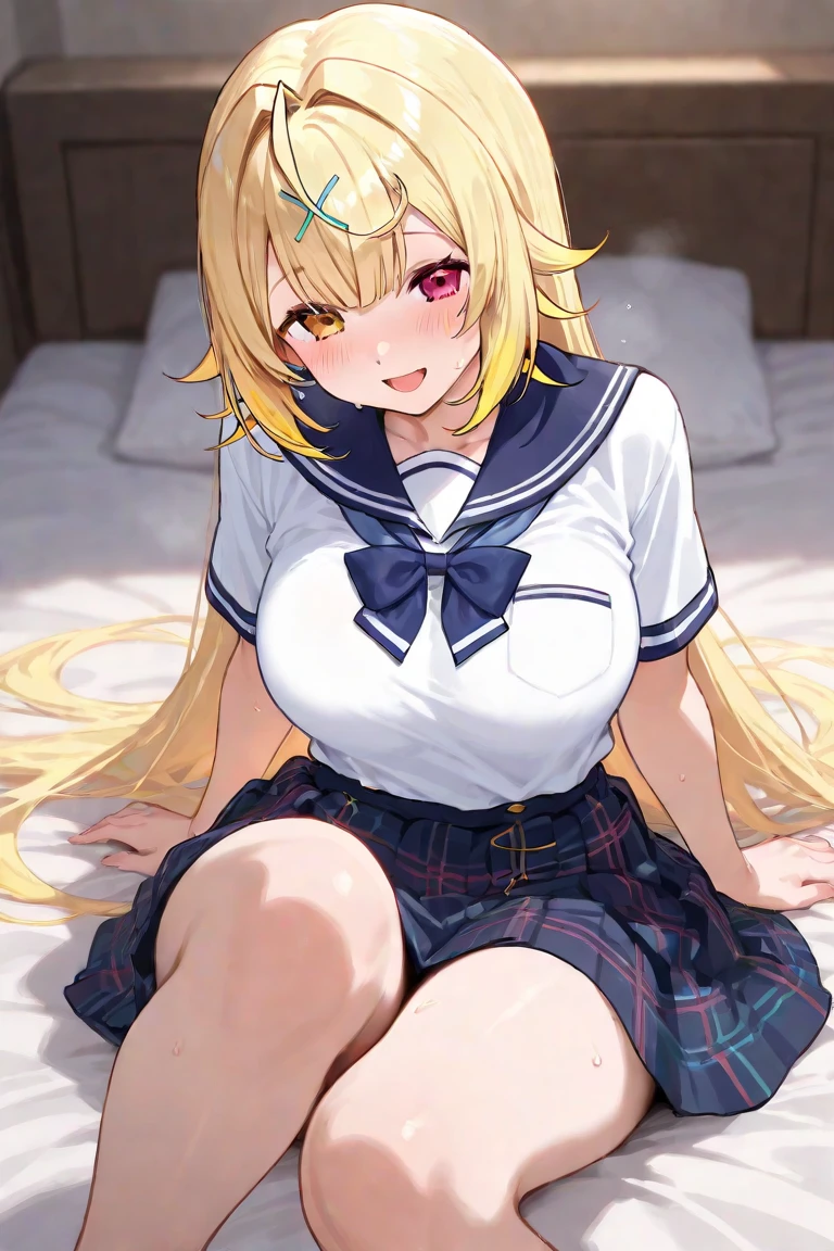 smile, :3, Highest quality、Blue Uniform、、skirt open、Long wide skirt、cute、No pants、blush、Sex、Watery eye、Sex、Creampie、spring、Drooling pulls a thread、Semen overflow、Cum String、A lot of semen、Penis insertion、Violent Rape、Trembling、Wet、Anime H、Anime Images, Sexual intercourse cross section