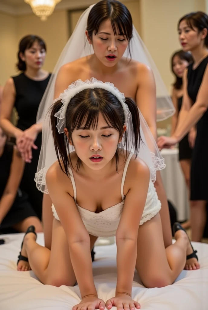 (A cute noble lady sex in turn by 2 men on back:1.8),(Many men's hands grope her breasts:1.8),(she is yelling and crying with large tears:1.7),hetero,(resist violentlybdsm:1.7),(vaginal penis:1.7),(anatomically correct:1.6),(furrowed brow:1.1),(pink areola:1.3),(deep navel:1.6),(A man hold down her arms:1.7),(spread legs open wide:1.7),(spread arms open wide:1.7), (spread legs open wide:1.7),(small waist:1.3),(white skin:1.3), (pointy breasts:1.5),(brown hair:1.5),(ponytail hair:1.5),(pubic hair:1.9), (armpit hair:1.9),(She wear torn formal dress and torn white panty:1.7),(long sleeves:1.7), (election of nipples:1.3), (She is Royalty and princess:1.8),(open vagina:1.7),(creampie:1.8),(full body:1.6),( (Several rowdy men hold her in public execution place:1.7)