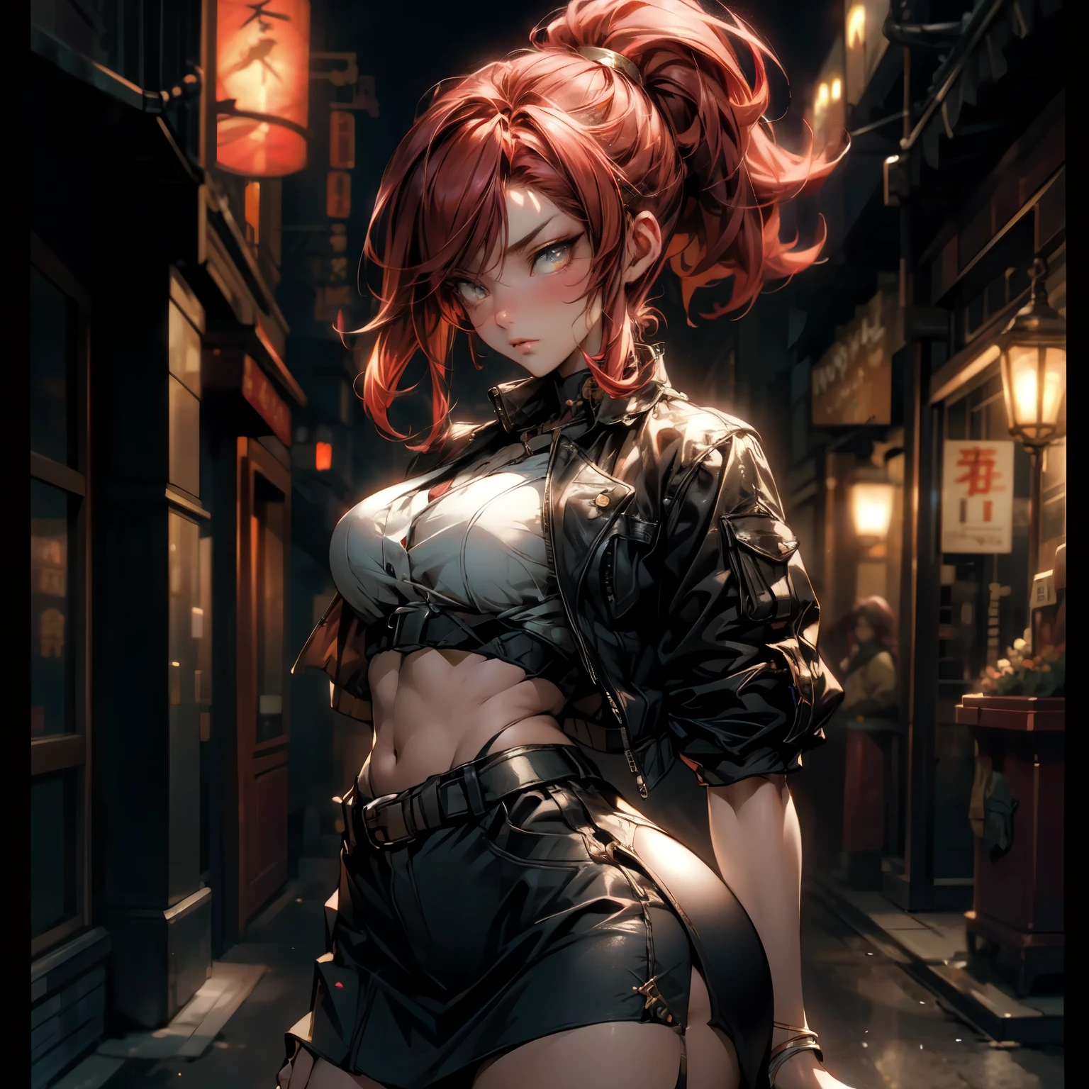 medium shot photo of 1 she1, (dynamic pose), back view,
hair over eyes, earrings, jewelry, cleavage, split ponytail, pink jacket, fur trim, black dress,
huge breast, narrow waist, wide pelvic, thigh,
otaku_room
