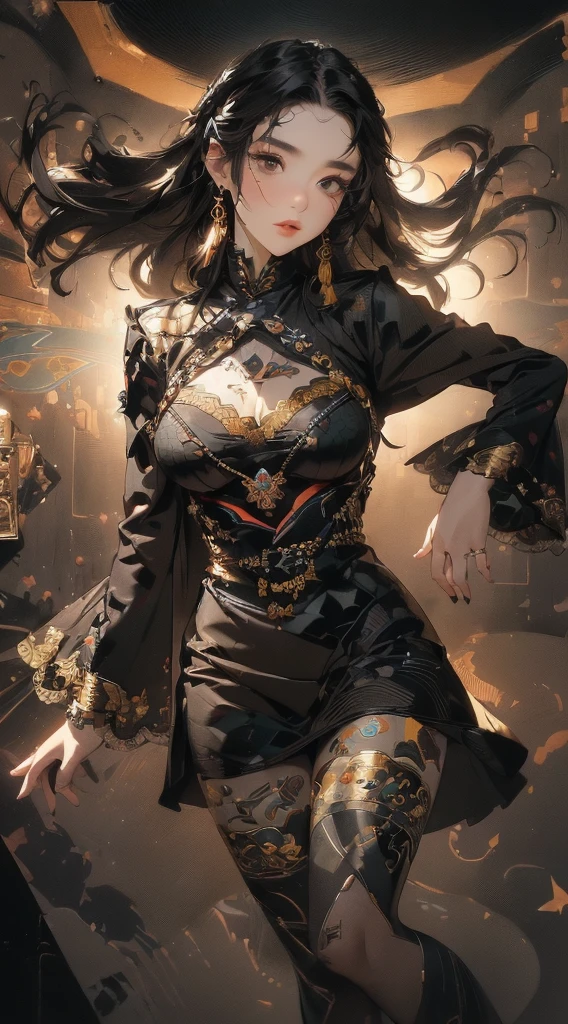 official art, unity 8k wallpaper, super detailed, beautiful and aesthetic, masterpiece, highest quality, (zentangle, mandala, tangle, entangle), (fractal art:1.3) , 1 girl, very detailed, dynamic angle, cowboy shot, the most beautiful form of chaos, elegant, brutal designer, Bright colors, romanticism, Written by James Jean, robbie dowi antono, Ross Tran, francis bacon, Michael Mraz, Adrian's genius, Petra Cortright, Gerhard Richter, takato yamamoto, ashley wood, in the atmosphere, ??????? of notes, Streaming notes are displayed