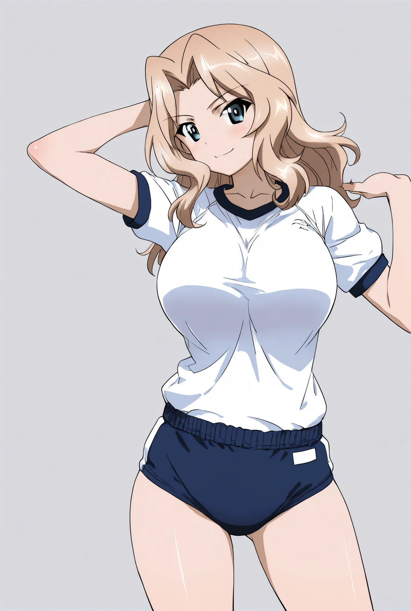 kay \(girls und panzer\),gym uniform,buruma,1girl,solo,