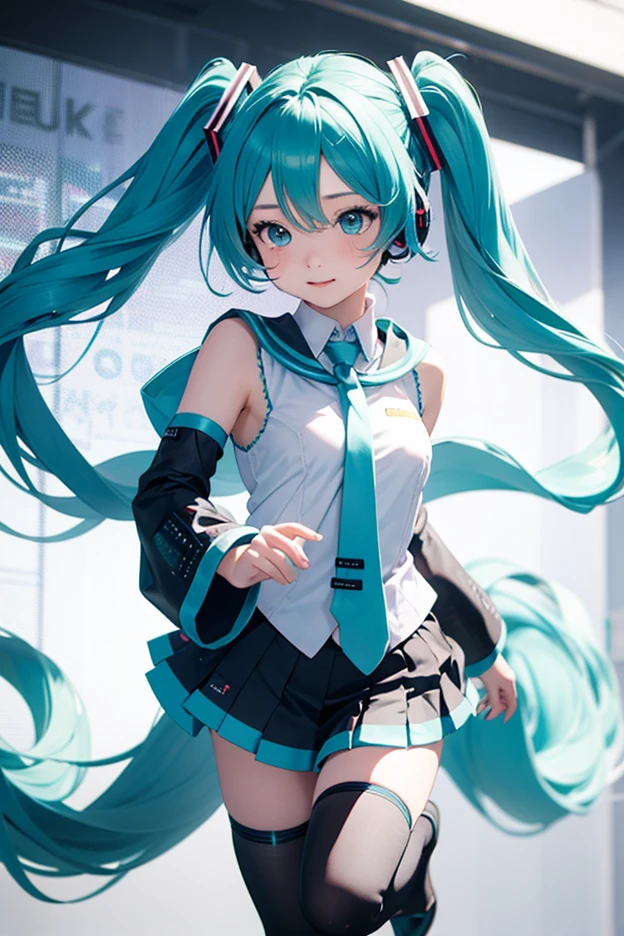 miku hatsune, white background, Cute, pastels, love, sings, fingerless gloves, decora, ribbons, top-quality, Masterpiece, wearing black top hat, vocaloid, pixiv, pixiv contest winner, trending on artstation pixiv, hatsune miku, digital art on pixiv, anime girl with teal hair, pixiv style, japanese idol outfit in black, filled with ribbon, zerochan art, top rated on pixiv, full body, smile, wink,
