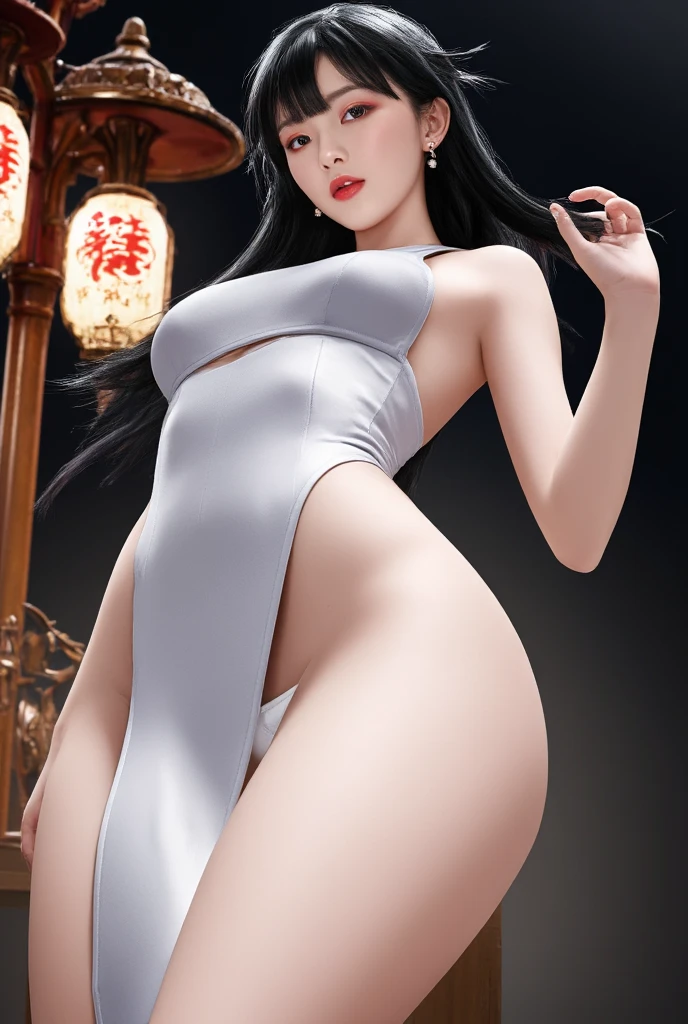 (best quality), (very aesthetic), (ultra-detailed), (best illustration),(a mature female),(perfect face),Mrs. Mi,Three Kingdoms,(((NSFW))),((full_body)),((full_NUDE)),(crying),(Woman with pubic hair),red cheek,sweating,skinny,flushed skin,(standing),traditional Chinese bedroom,